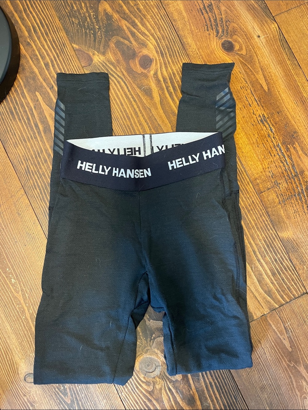 Helly Hansen Black Kids Performance Leggings with Logo Waistband